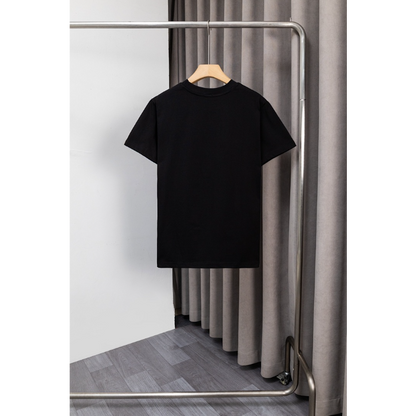BUC035 New men's and women's summer T-shirts with double yarn, pure cotton fabric, embroidered short sleeved clothing