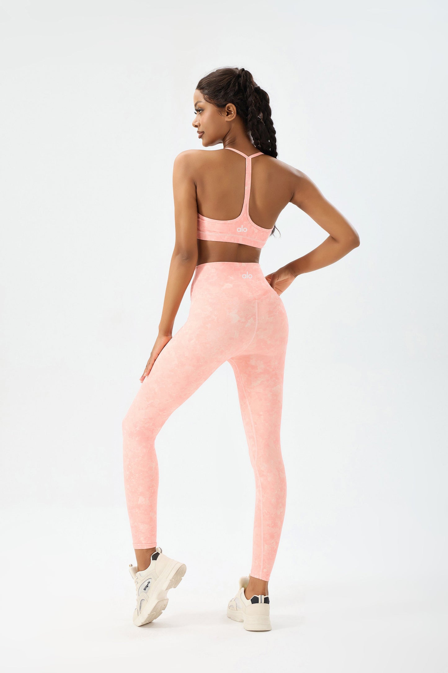 zalo5106   Women's Beautiful Back Top Bare Sensation Speed Drying Training Camouflage Pattern Yoga Clothing Set