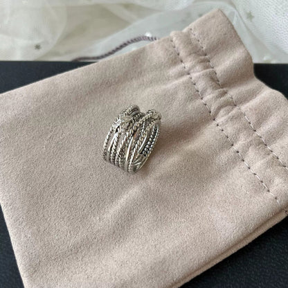 DY DR14 Simple Multi Layer Twisted Wire Ring, Copper Plated Jewelry