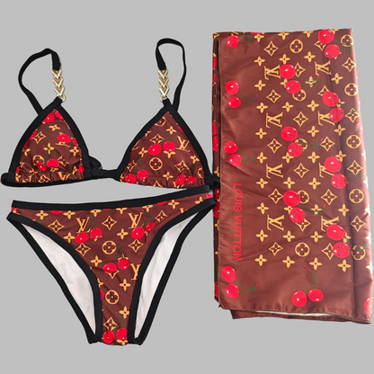 BL2501 New women's summer swimsuit bikini two-piece set+square scarf bikini