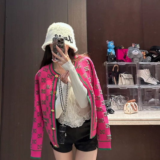 GUC6  New autumn and winter women's wool sweater cardigan clothing