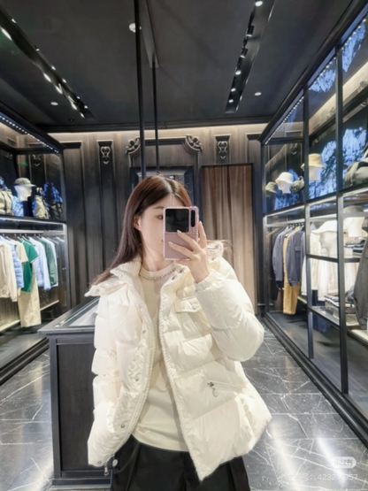 110221  New wool woven hooded down jacket Top quliaty 1:1 clothing