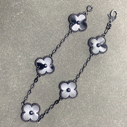 VAB55  Women's New Black Warrior Laser Five Flower Bracelet Jewelry