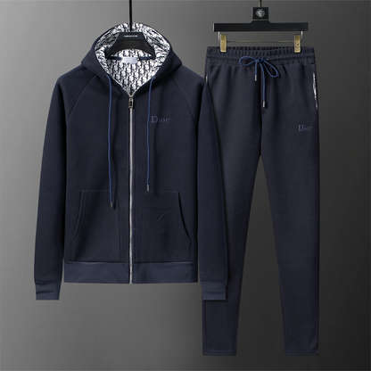 DIC200  New men's autumn and winter long sleeved suit top+pants clothing