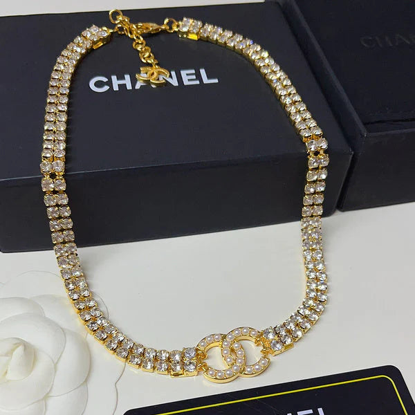 X669    Ladies' full-diamond necklace and bracelet set jewelry