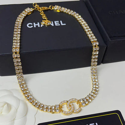 X669    Ladies' full-diamond necklace and bracelet set jewelry