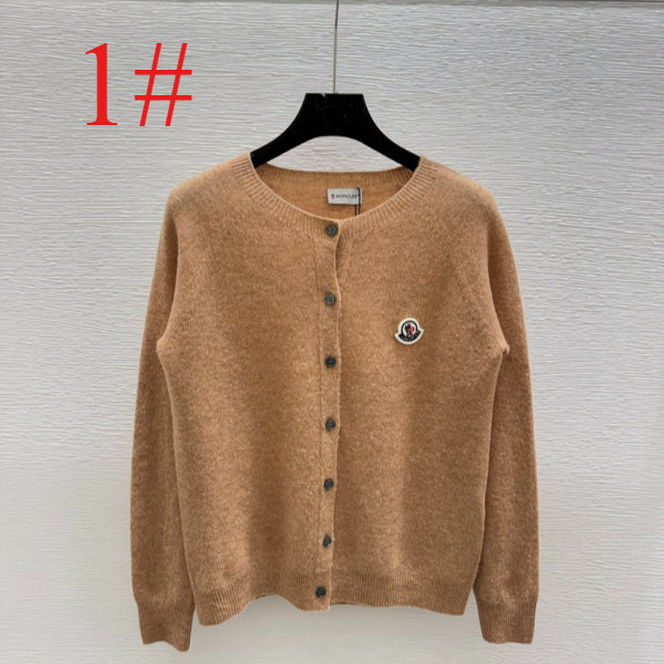 MOC52  Women's solid color round neck knitted long sleeved cardigan clother