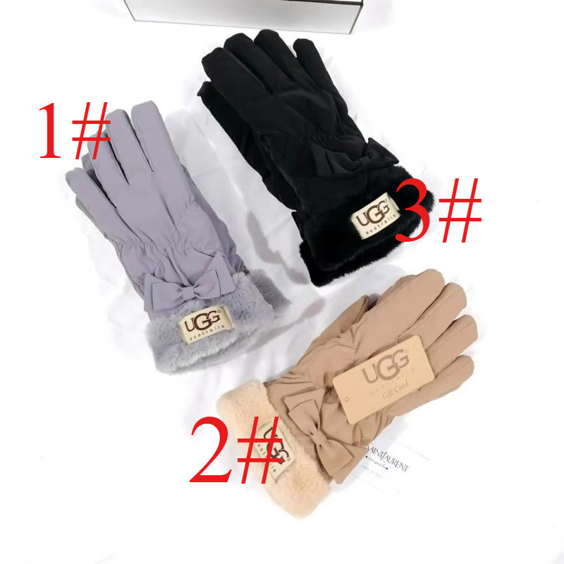 PUGG1  Women's new warm bow gloves