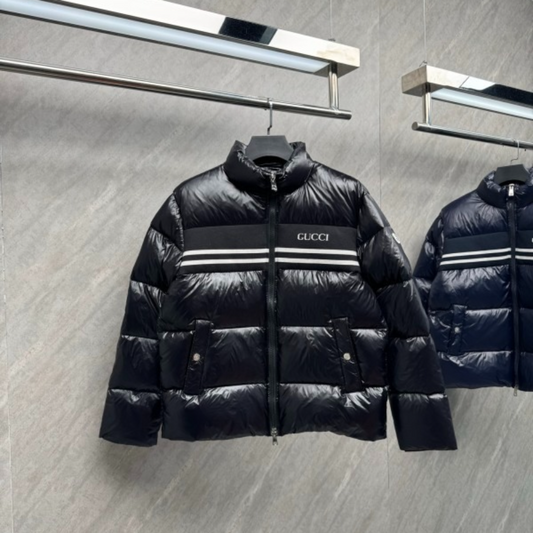 109830  New striped glossy down jacket Top quliaty 1:1 clothing