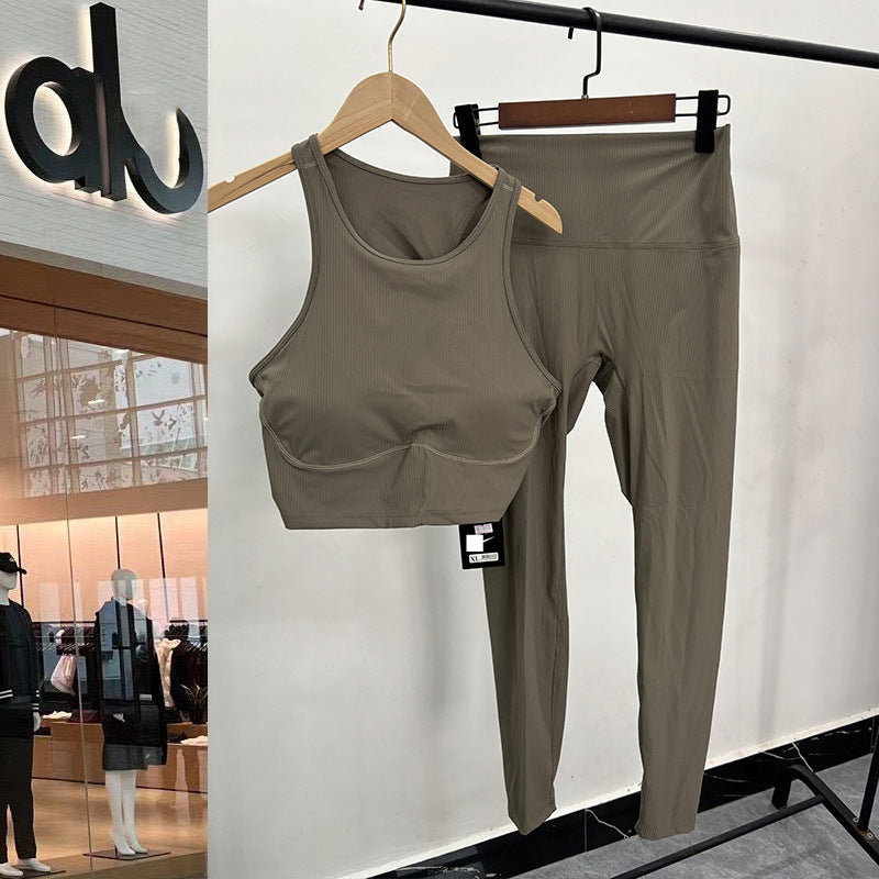 alo5105+3110   Women's yoga set with high stretch running and fitness pants clothing