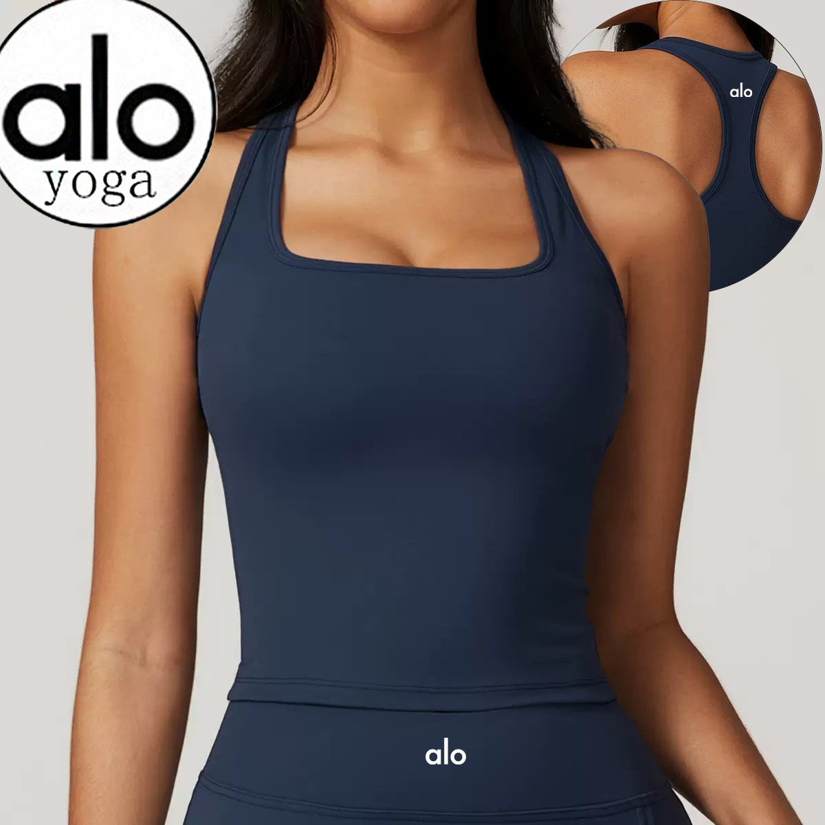 ALC14   Women's Sports Yoga 2-Piece Set: Tank Top + Tennis Skirt with Built-in Shorts, Anti-Exposure, Athletic Mini Skirt clother
