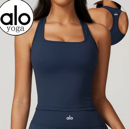 ALC14   Women's Sports Yoga 2-Piece Set: Tank Top + Tennis Skirt with Built-in Shorts, Anti-Exposure, Athletic Mini Skirt clother