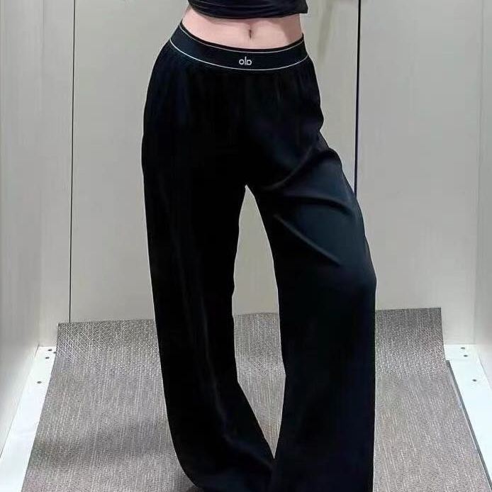 PALP11   Casual Sporty Sweet Style New Arrival Woven Belt Loose Slimming Wide-Leg Lightweight High-Waisted Magic Pants clothes
