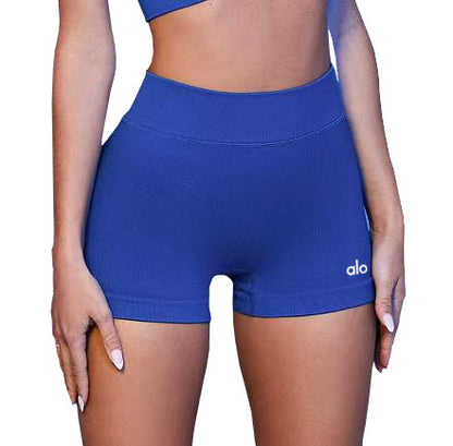 PALC28  Women's sports and fitness thread tight yoga suit set, top and shorts two-piece set