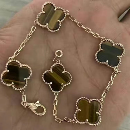 VAB100 Natural Stone 4 Flower Bracelet Premium Jewelry No packaging AAAAA quality