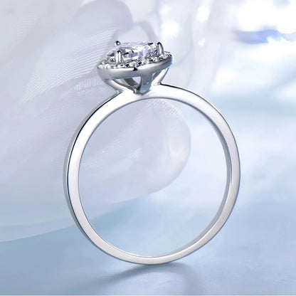 UMCHO Real Silver 925 Jewelry Luxury Bridal Water Drop Cubic Zircon Rings For Women Solitaire Engagement  Wedding Party Brand