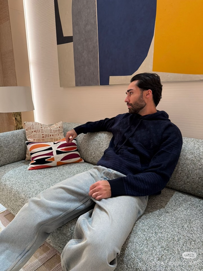 110354  New men's and women's jacquard holiday patchwork hooded jacket clothes