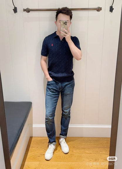 LFC9  New high-quality men's and women's spring and autumn polo shirts, short sleeved sweaters, sweaters, base sweaters, clothing