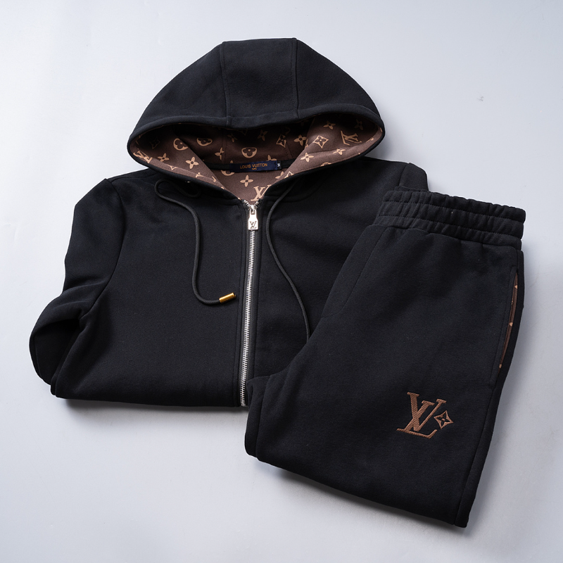 LVC404 New men's autumn and winter long sleeved suit top+pants clothing
