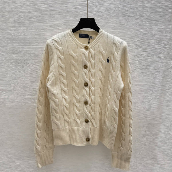 POC3   Women's collar pure cotton knitted cardigan long sleeved clothes