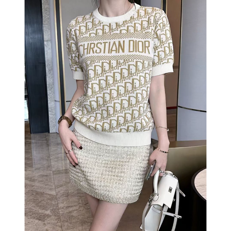 DIC30 New women's summer T-shirt knitted ice silk fabric clothes