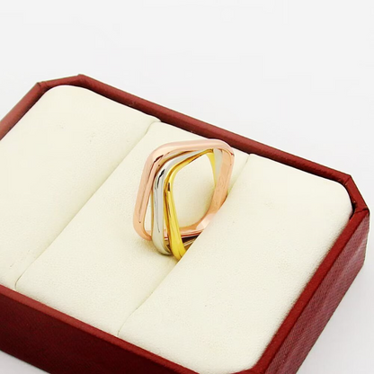 CAR60 Cater Classic Three Color Three Circle Ring 18K gold plated ring for lover gift jewelry