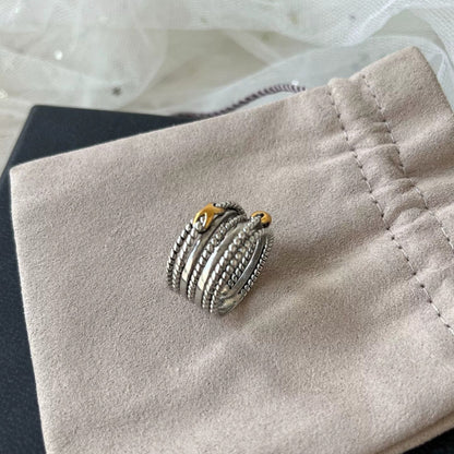 DY DR14 Simple Multi Layer Twisted Wire Ring, Copper Plated Jewelry