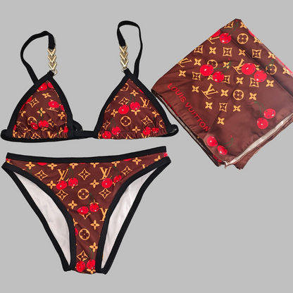 BL2501 New women's summer swimsuit bikini two-piece set+square scarf bikini