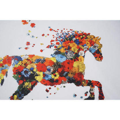 BUC036 New Year of the Horse Men's and Women's Summer Pure Cotton Top T-shirt Clothing