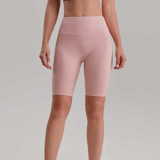 zalo3123  Women's cycling tight fitting cropped pants with peach hips, yoga pants for fitness and sports, side pocket shorts for clothing