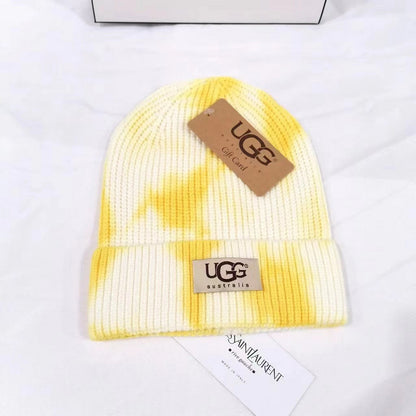 PUGH7    Tie dye multicolor core-yarn knitted hat