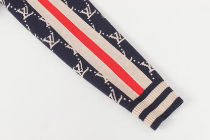 LVC032 New men's and women's high-quality knitted sweaters, jacquard sweaters, baseball jackets, retro American sports style clothing