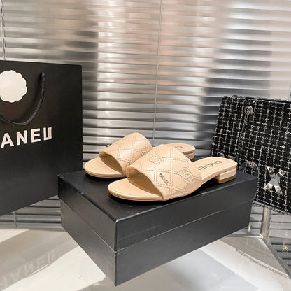 MJCS08 Leather slippers Women shoes 35-40 With box