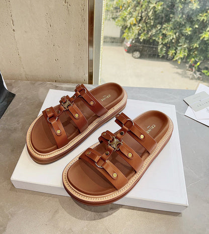 MBCS13 Leather Slippers Size 35-42 Shoes with Box