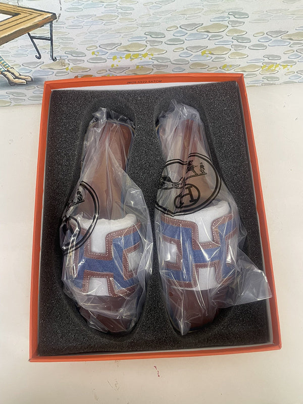 MHS16 Leather slippers Women shoes 35-40 With box