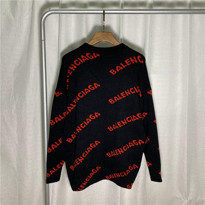 BAC20 Men and women classic series letter jacquard sweater