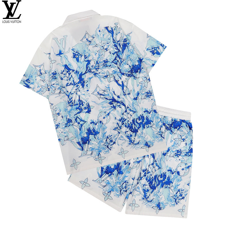 LVC02 New Fashion Summer Suit Short Sleeve Shirt Shorts