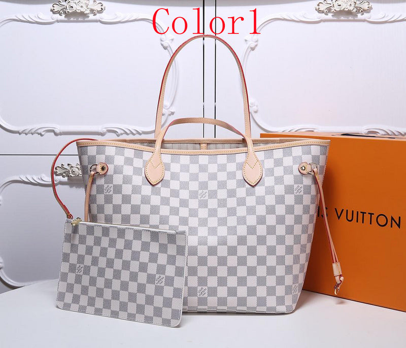 GLP8  Neverfull Bag high quality L*V bag for lady gift Canvas leather small size 32x29x17cm/ big 40×33×20CM