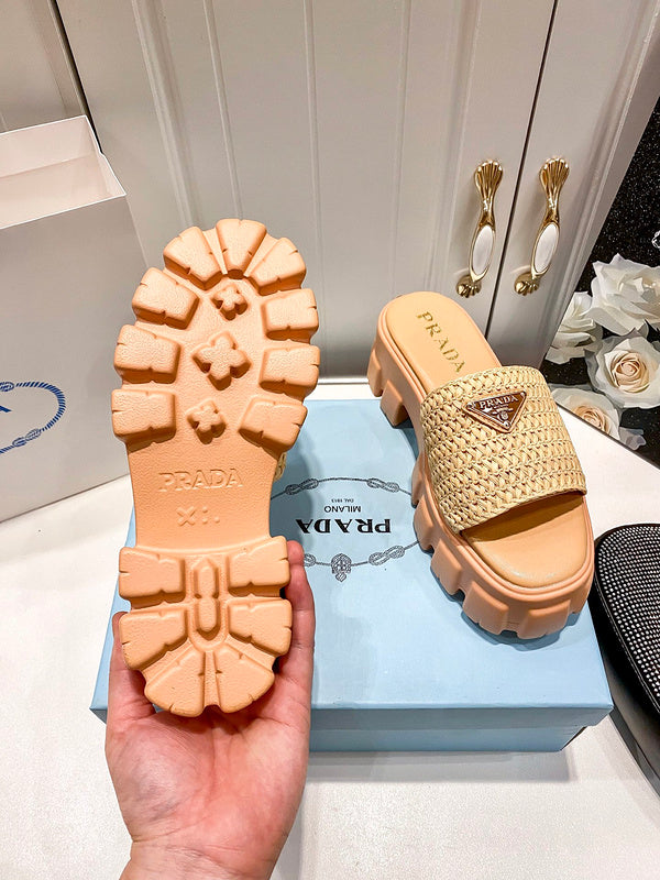 MJPS9 Leather Women 5.5CM Slippers 35-42 shoes With box