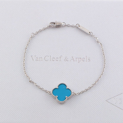 VAB1 4 Clover Bracelet single flower steel braceletabout 17cm+4cm extra   Jewelry