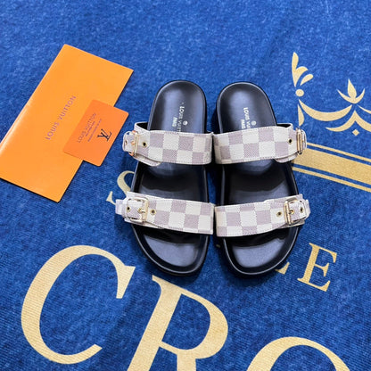 MJLS08 Women slipper Leather Shoes 35-42 with box