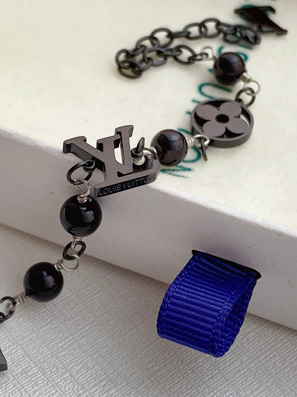 X678 Men's Titanium Steel Necklace Bracelet Set Jewelry