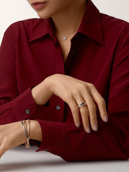 J109  Simple and generous three-ring ring jewelry