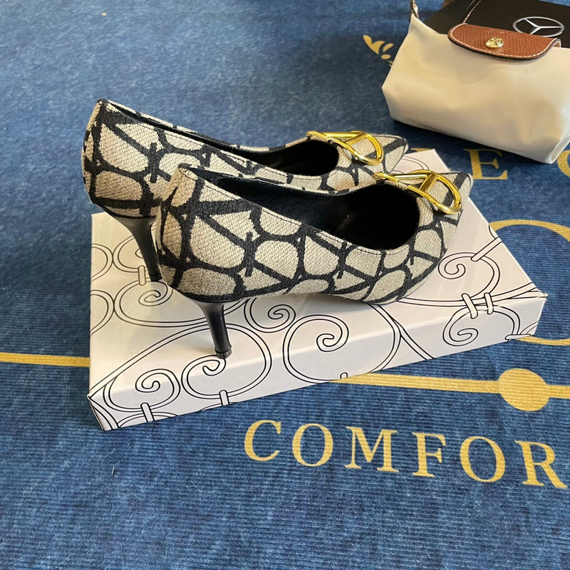 MJVS6 Leather Women 4/6/8CM Heel shoes 35-41 With box