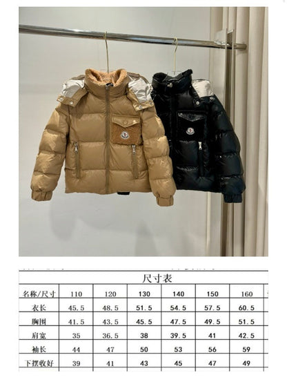 043023  Men's and women's lamb wool collar pocket decoration down   kids  jacket clothes