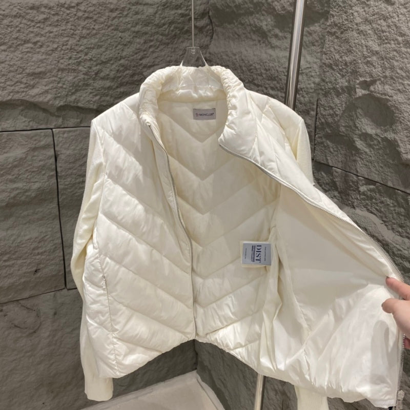 042067  Women's knitted spliced down jacket clothing