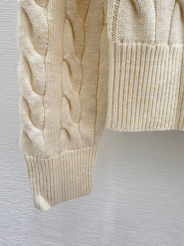 POC3   Women's collar pure cotton knitted cardigan long sleeved clothes
