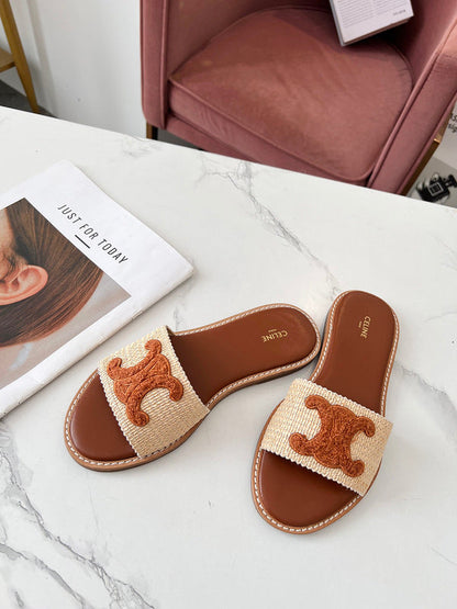 MBCS3 Leather Slippers Size 35-41Shoes with Box