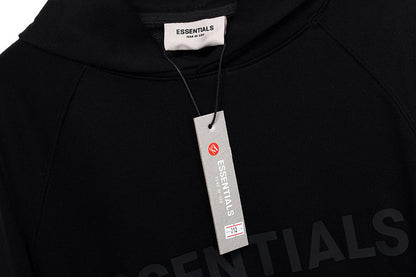 ESC5  Three-dimensional laminated letter LOGO pure cotton terry hooded sweatshirt