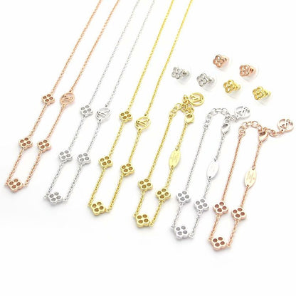 LN25 316L steel gold plated L*V necklace high quality jewelry